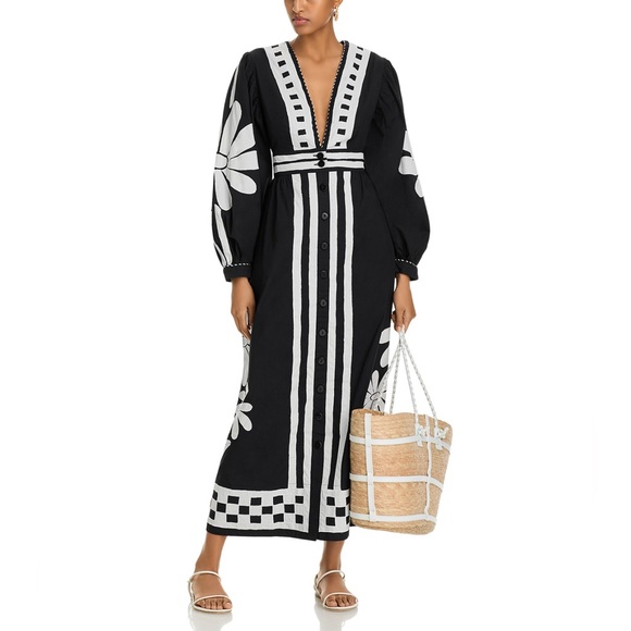 FARM Rio Black and White Maxi Dress - Picture 3 of 11